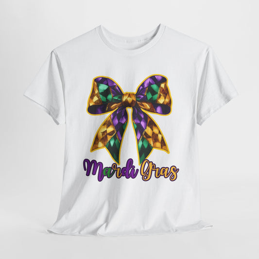 Mardi Gras Bow Unisex Heavy Cotton Tee